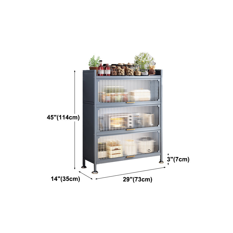 Modern Style Kitchen Server Glass Doors Metal Frame Server for Living Room Clearhalo 'buffet_sideboard' 'Buffets & Sideboards' 'furn' 'furn_buffet_sideboard' 'Furniture' 'furniture_buffet_sideboard' 'Kitchen & Dining Furniture' 4993522