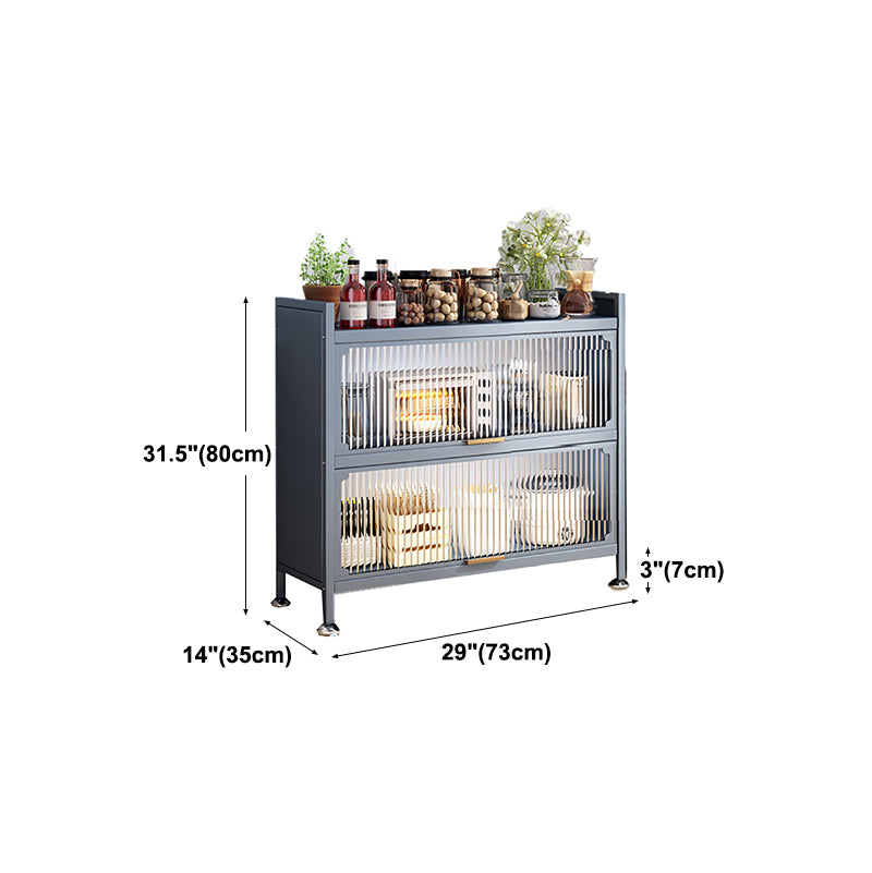 Modern Style Kitchen Server Glass Doors Metal Frame Server for Living Room Clearhalo 'buffet_sideboard' 'Buffets & Sideboards' 'furn' 'furn_buffet_sideboard' 'Furniture' 'furniture_buffet_sideboard' 'Kitchen & Dining Furniture' 4993523