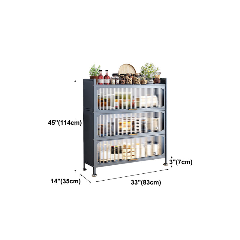 Modern Style Kitchen Server Glass Doors Metal Frame Server for Living Room Clearhalo 'buffet_sideboard' 'Buffets & Sideboards' 'furn' 'furn_buffet_sideboard' 'Furniture' 'furniture_buffet_sideboard' 'Kitchen & Dining Furniture' 4993525