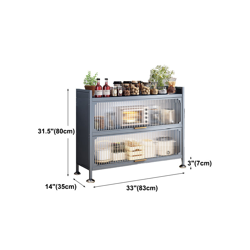 Modern Style Kitchen Server Glass Doors Metal Frame Server for Living Room Clearhalo 'buffet_sideboard' 'Buffets & Sideboards' 'furn' 'furn_buffet_sideboard' 'Furniture' 'furniture_buffet_sideboard' 'Kitchen & Dining Furniture' 4993526