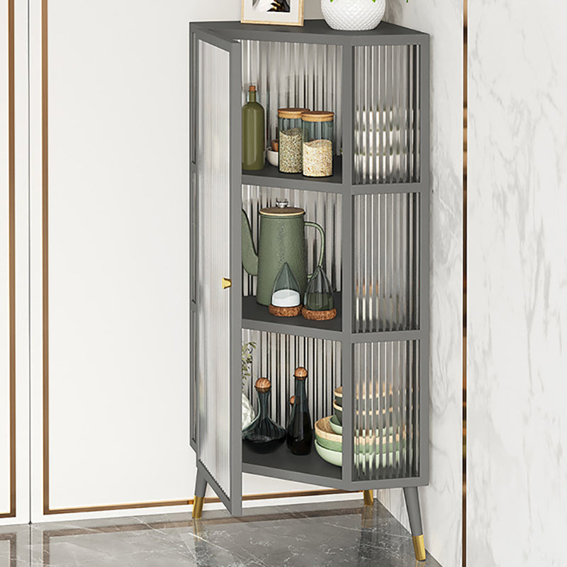 Modern Style Kitchen Server Glass Door Metal Frame Dining Server for Living Room Clearhalo 'buffet_sideboard' 'Buffets & Sideboards' 'furn' 'furn_buffet_sideboard' 'Furniture' 'furniture_buffet_sideboard' 'Kitchen & Dining Furniture' 4993544