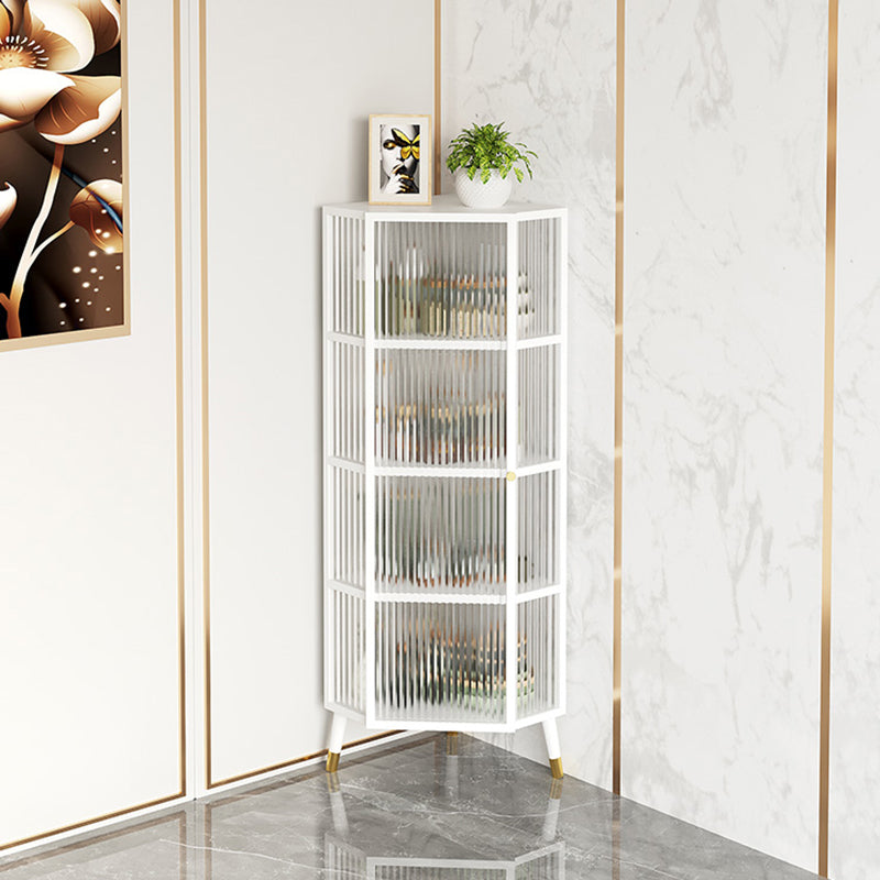 Modern Style Kitchen Server Glass Door Metal Frame Dining Server for Living Room Clearhalo 'buffet_sideboard' 'Buffets & Sideboards' 'furn' 'furn_buffet_sideboard' 'Furniture' 'furniture_buffet_sideboard' 'Kitchen & Dining Furniture' 4993546