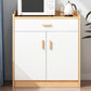 Artificial Wood Kitchen Sideboard Cabinet Modern Credenza with Drawers and Storage 24"L x 14"W x 39"H Natural Wood White Clearhalo 'buffet_sideboard' 'Buffets & Sideboards' 'furn' 'furn_buffet_sideboard' 'Furniture' 'furniture_buffet_sideboard' 'Kitchen & Dining Furniture' 4993553