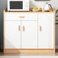 Artificial Wood Kitchen Sideboard Cabinet Modern Credenza with Drawers and Storage 35"L x 14"W x 39"H Natural Wood White Clearhalo 'buffet_sideboard' 'Buffets & Sideboards' 'furn' 'furn_buffet_sideboard' 'Furniture' 'furniture_buffet_sideboard' 'Kitchen & Dining Furniture' 4993556