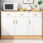 Artificial Wood Kitchen Sideboard Cabinet Modern Credenza with Drawers and Storage 47"L x 14"W x 39"H Natural Wood White Clearhalo 'buffet_sideboard' 'Buffets & Sideboards' 'furn' 'furn_buffet_sideboard' 'Furniture' 'furniture_buffet_sideboard' 'Kitchen & Dining Furniture' 4993560