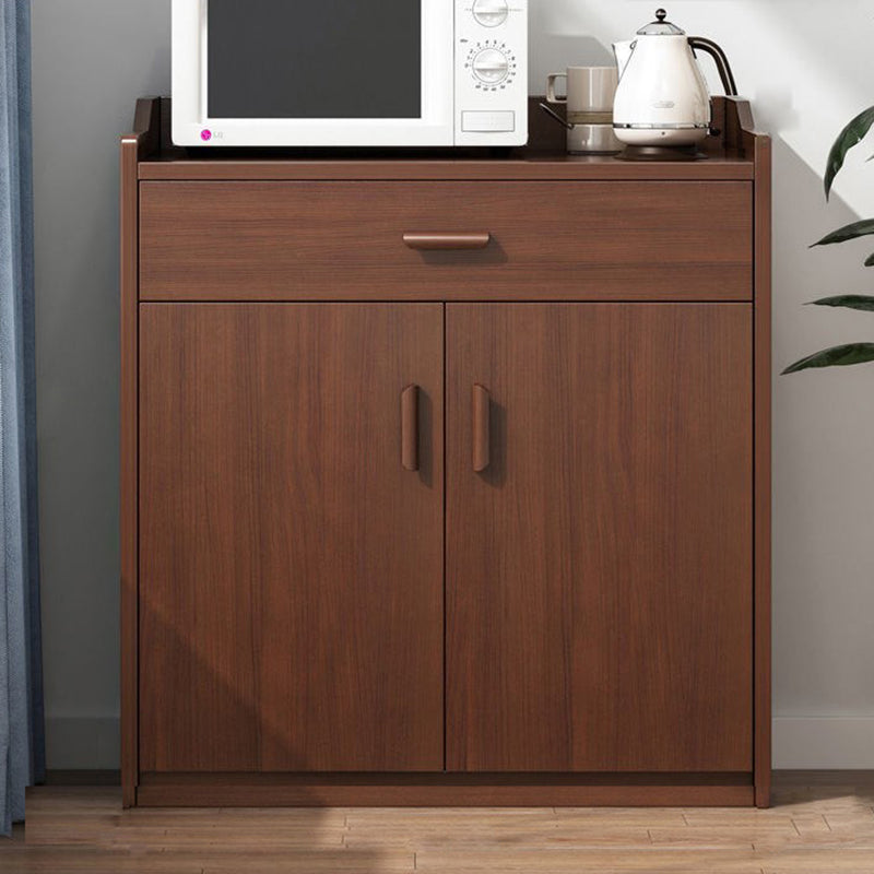 Artificial Wood Kitchen Sideboard Cabinet Modern Credenza with Drawers and Storage 24"L x 14"W x 39"H Walnut Clearhalo 'buffet_sideboard' 'Buffets & Sideboards' 'furn' 'furn_buffet_sideboard' 'Furniture' 'furniture_buffet_sideboard' 'Kitchen & Dining Furniture' 4993562