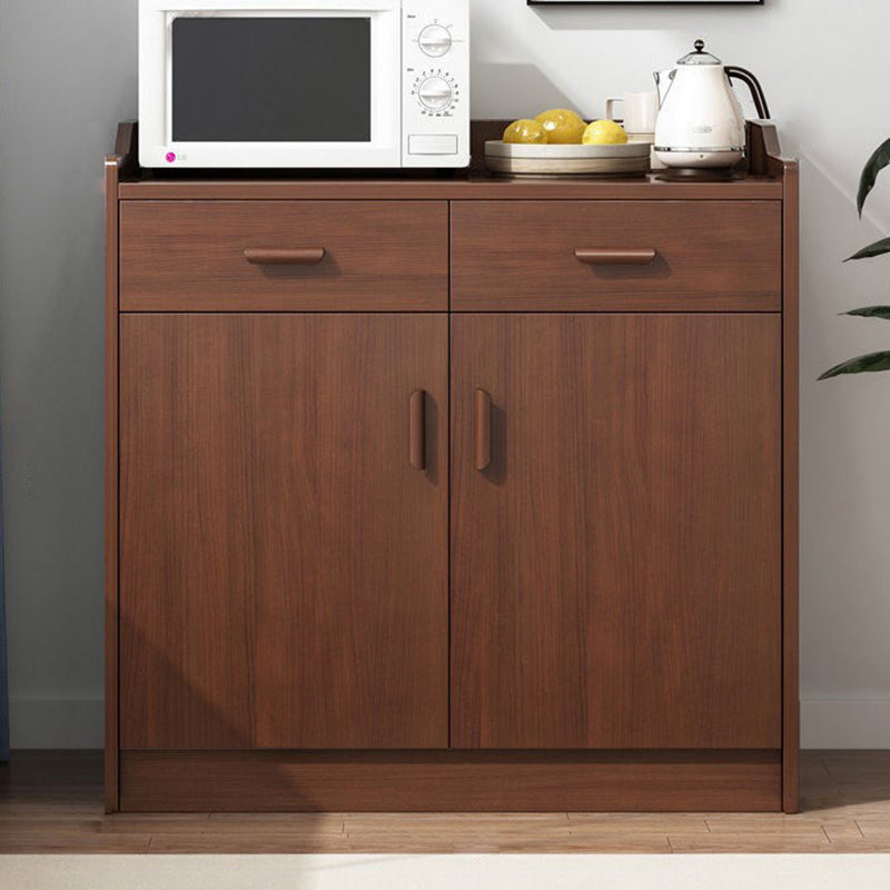 Artificial Wood Kitchen Sideboard Cabinet Modern Credenza with Drawers and Storage 31"L x 14"W x 39"H Walnut Clearhalo 'buffet_sideboard' 'Buffets & Sideboards' 'furn' 'furn_buffet_sideboard' 'Furniture' 'furniture_buffet_sideboard' 'Kitchen & Dining Furniture' 4993564