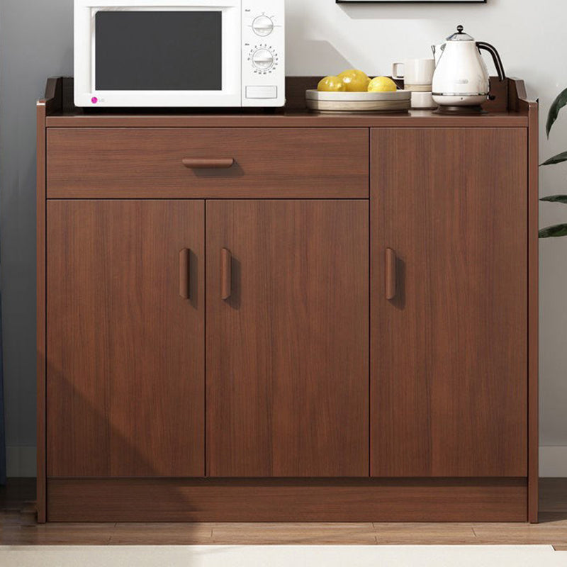Artificial Wood Kitchen Sideboard Cabinet Modern Credenza with Drawers and Storage 35"L x 14"W x 39"H Walnut Clearhalo 'buffet_sideboard' 'Buffets & Sideboards' 'furn' 'furn_buffet_sideboard' 'Furniture' 'furniture_buffet_sideboard' 'Kitchen & Dining Furniture' 4993567