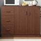 Artificial Wood Kitchen Sideboard Cabinet Modern Credenza with Drawers and Storage 39"L x 14"W x 39"H Walnut Clearhalo 'buffet_sideboard' 'Buffets & Sideboards' 'furn' 'furn_buffet_sideboard' 'Furniture' 'furniture_buffet_sideboard' 'Kitchen & Dining Furniture' 4993569