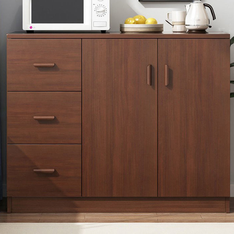 Artificial Wood Kitchen Sideboard Cabinet Modern Credenza with Drawers and Storage 39"L x 14"W x 39"H Walnut Clearhalo 'buffet_sideboard' 'Buffets & Sideboards' 'furn' 'furn_buffet_sideboard' 'Furniture' 'furniture_buffet_sideboard' 'Kitchen & Dining Furniture' 4993569