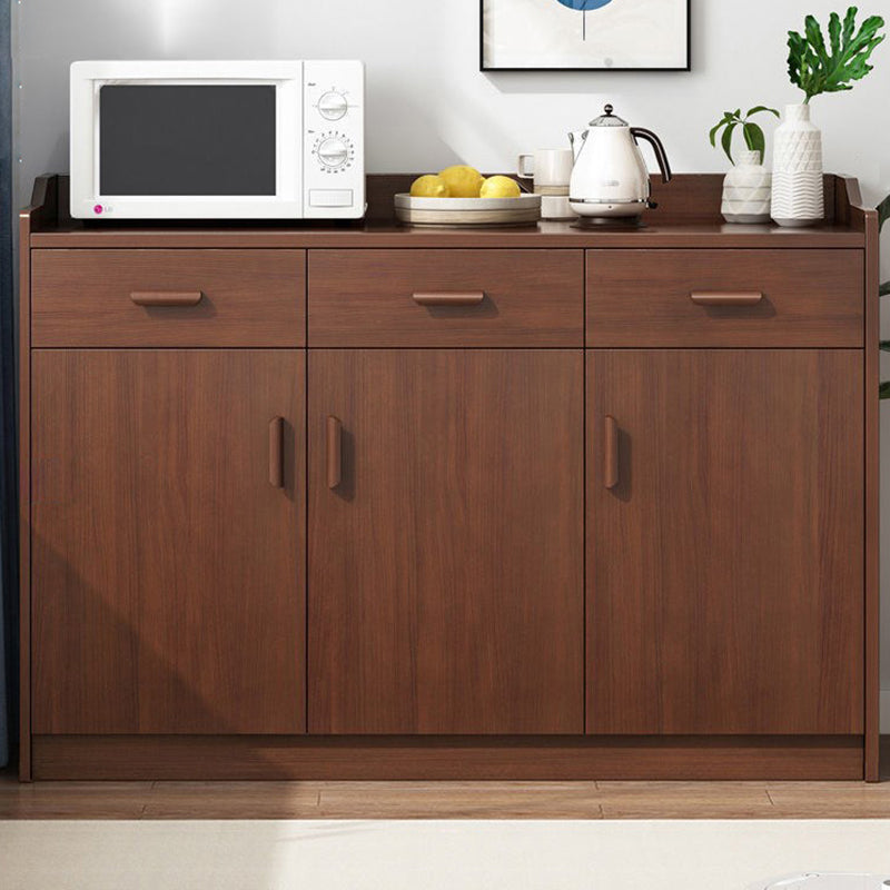 Artificial Wood Kitchen Sideboard Cabinet Modern Credenza with Drawers and Storage 47"L x 14"W x 39"H Walnut Clearhalo 'buffet_sideboard' 'Buffets & Sideboards' 'furn' 'furn_buffet_sideboard' 'Furniture' 'furniture_buffet_sideboard' 'Kitchen & Dining Furniture' 4993570