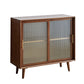 Minimalism Wood Cupboard Glass Doors Kitchen Sideboard for Living Room 39"L x 16"W x 36"H Walnut Clearhalo 'buffet_sideboard' 'Buffets & Sideboards' 'furn' 'furn_buffet_sideboard' 'Furniture' 'furniture_buffet_sideboard' 'Kitchen & Dining Furniture' 4993582