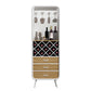 Modern 3-Drawer Wood Sideboard Open Storage Buffet Table with Wine Rack for Living Room 26"L x 15"W x 67"H White Clearhalo 'buffet_sideboard' 'Buffets & Sideboards' 'furn' 'furn_buffet_sideboard' 'Furniture' 'furniture_buffet_sideboard' 'Kitchen & Dining Furniture' 4993602