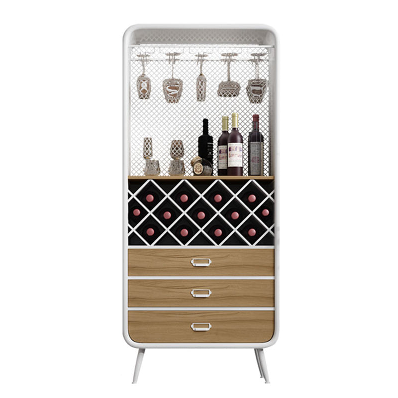 Modern 3-Drawer Wood Sideboard Open Storage Buffet Table with Wine Rack for Living Room 30"L x 15"W x 67"H White Clearhalo 'buffet_sideboard' 'Buffets & Sideboards' 'furn' 'furn_buffet_sideboard' 'Furniture' 'furniture_buffet_sideboard' 'Kitchen & Dining Furniture' 4993605