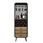 Modern 3-Drawer Wood Sideboard Open Storage Buffet Table with Wine Rack for Living Room 26"L x 15"W x 67"H Black Clearhalo 'buffet_sideboard' 'Buffets & Sideboards' 'furn' 'furn_buffet_sideboard' 'Furniture' 'furniture_buffet_sideboard' 'Kitchen & Dining Furniture' 4993608