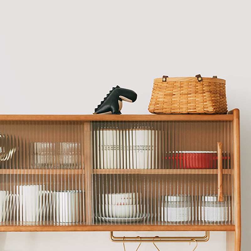 Living Room Glam Style Wood Top Cupboard 66-inch Height Glass Doors Kitchen Table Clearhalo 'buffet_sideboard' 'Buffets & Sideboards' 'furn' 'furn_buffet_sideboard' 'Furniture' 'furniture_buffet_sideboard' 'Kitchen & Dining Furniture' 4993641