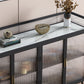 Glam Iron Sideboard Glass Doors Dining Server with Stone Countertop for Living Room Clearhalo 'buffet_sideboard' 'Buffets & Sideboards' 'furn' 'furn_buffet_sideboard' 'Furniture' 'furniture_buffet_sideboard' 'Kitchen & Dining Furniture' 4993661