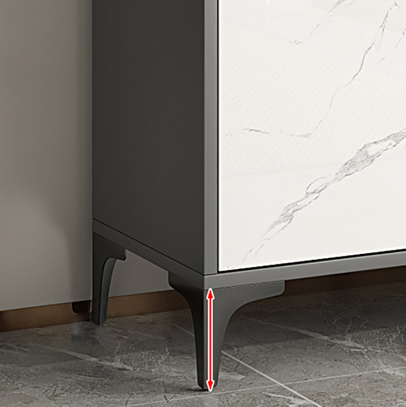 Simple White Buffet Server Stone Top Dining Server for Living Room Clearhalo 'buffet_sideboard' 'Buffets & Sideboards' 'furn' 'furn_buffet_sideboard' 'Furniture' 'furniture_buffet_sideboard' 'Kitchen & Dining Furniture' 4993677