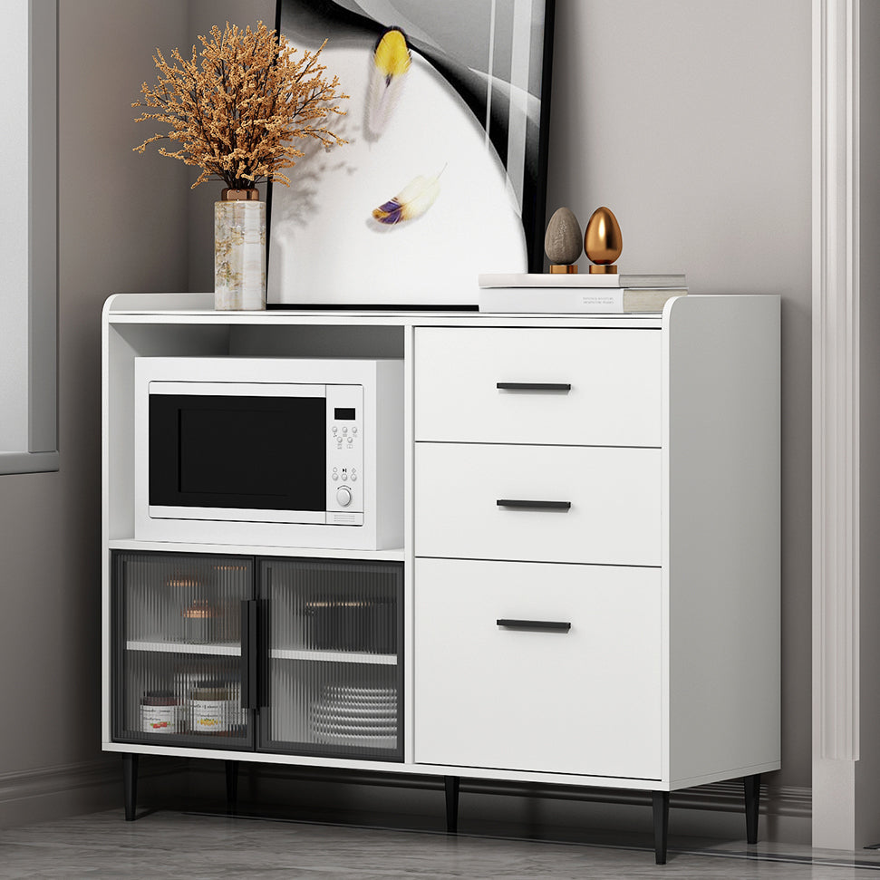 3-Drawer Engineered Wood Sideboard Modern Stone Countertop Credenza for Living Room Clearhalo 'buffet_sideboard' 'Buffets & Sideboards' 'furn' 'furn_buffet_sideboard' 'Furniture' 'furniture_buffet_sideboard' 'Kitchen & Dining Furniture' 4993688