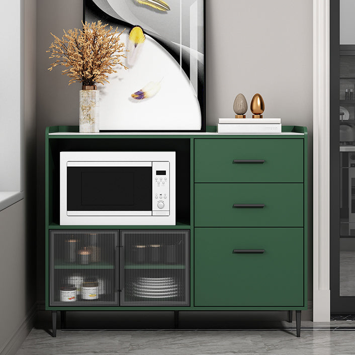 3-Drawer Engineered Wood Sideboard Modern Stone Countertop Credenza for Living Room 47"L x 16"W x 38"H Green Clearhalo 'buffet_sideboard' 'Buffets & Sideboards' 'furn' 'furn_buffet_sideboard' 'Furniture' 'furniture_buffet_sideboard' 'Kitchen & Dining Furniture' 4993689