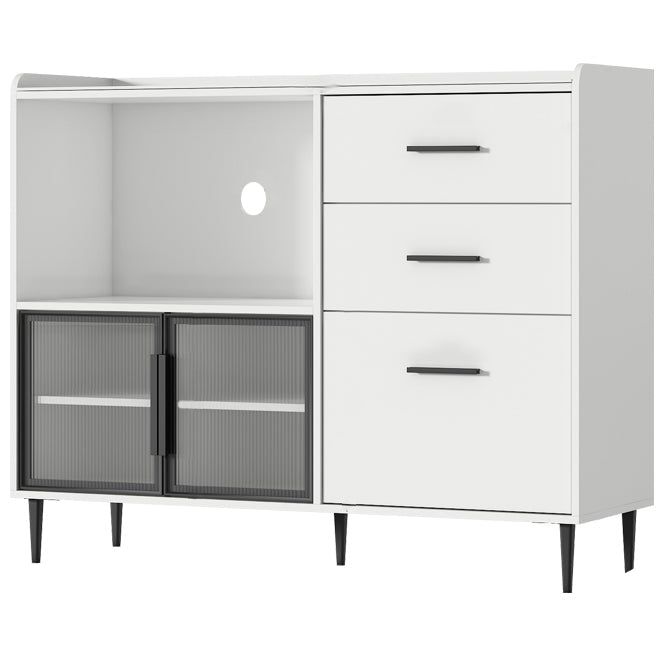 3-Drawer Engineered Wood Sideboard Modern Stone Countertop Credenza for Living Room Clearhalo 'buffet_sideboard' 'Buffets & Sideboards' 'furn' 'furn_buffet_sideboard' 'Furniture' 'furniture_buffet_sideboard' 'Kitchen & Dining Furniture' 4993695