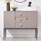 3-Drawer Engineered Wood Sideboard Glam Cabinets Credenza for Living Room Grey 2 Clearhalo 'buffet_sideboard' 'Buffets & Sideboards' 'furn' 'furn_buffet_sideboard' 'Furniture' 'furniture_buffet_sideboard' 'Kitchen & Dining Furniture' 4993712