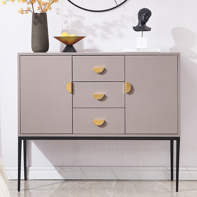 3-Drawer Engineered Wood Sideboard Glam Cabinets Credenza for Living Room Grey 2 Clearhalo 'buffet_sideboard' 'Buffets & Sideboards' 'furn' 'furn_buffet_sideboard' 'Furniture' 'furniture_buffet_sideboard' 'Kitchen & Dining Furniture' 4993712