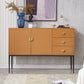 3-Drawer Engineered Wood Sideboard Glam Cabinets Credenza for Living Room Clearhalo 'buffet_sideboard' 'Buffets & Sideboards' 'furn' 'furn_buffet_sideboard' 'Furniture' 'furniture_buffet_sideboard' 'Kitchen & Dining Furniture' 4993713