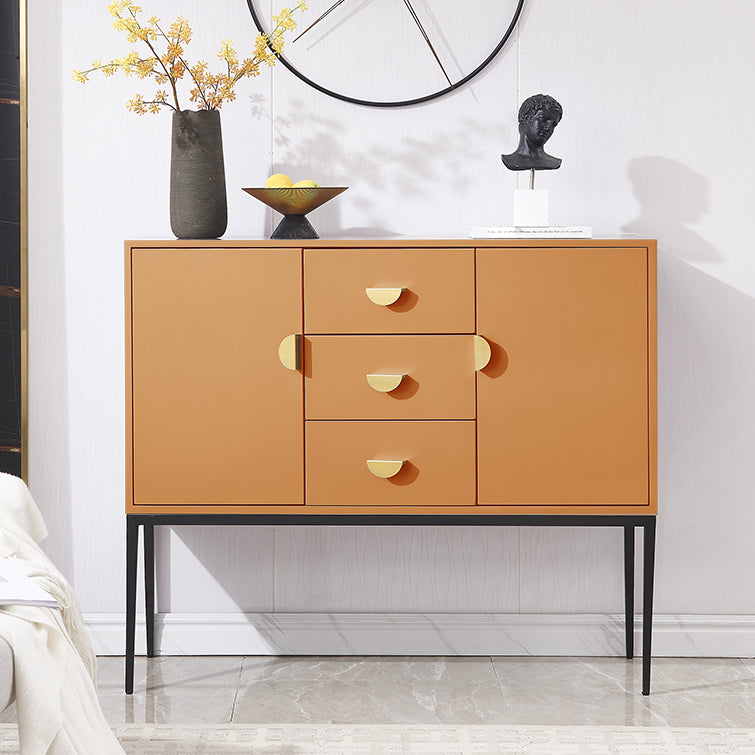3-Drawer Engineered Wood Sideboard Glam Cabinets Credenza for Living Room Clearhalo 'buffet_sideboard' 'Buffets & Sideboards' 'furn' 'furn_buffet_sideboard' 'Furniture' 'furniture_buffet_sideboard' 'Kitchen & Dining Furniture' 4993714
