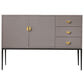 3-Drawer Engineered Wood Sideboard Glam Cabinets Credenza for Living Room Grey 1 Clearhalo 'buffet_sideboard' 'Buffets & Sideboards' 'furn' 'furn_buffet_sideboard' 'Furniture' 'furniture_buffet_sideboard' 'Kitchen & Dining Furniture' 4993715