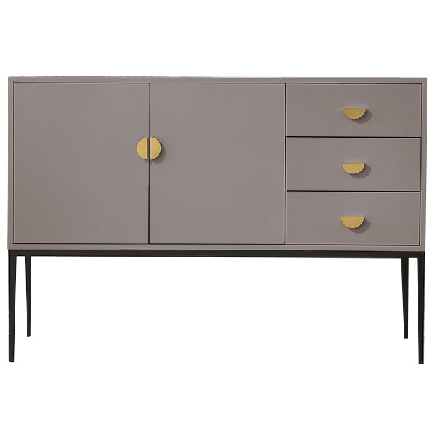 3-Drawer Engineered Wood Sideboard Glam Cabinets Credenza for Living Room Grey 1 Clearhalo 'buffet_sideboard' 'Buffets & Sideboards' 'furn' 'furn_buffet_sideboard' 'Furniture' 'furniture_buffet_sideboard' 'Kitchen & Dining Furniture' 4993715