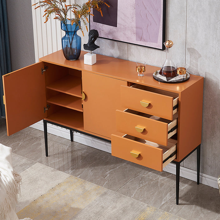3-Drawer Engineered Wood Sideboard Glam Cabinets Credenza for Living Room Clearhalo 'buffet_sideboard' 'Buffets & Sideboards' 'furn' 'furn_buffet_sideboard' 'Furniture' 'furniture_buffet_sideboard' 'Kitchen & Dining Furniture' 4993723