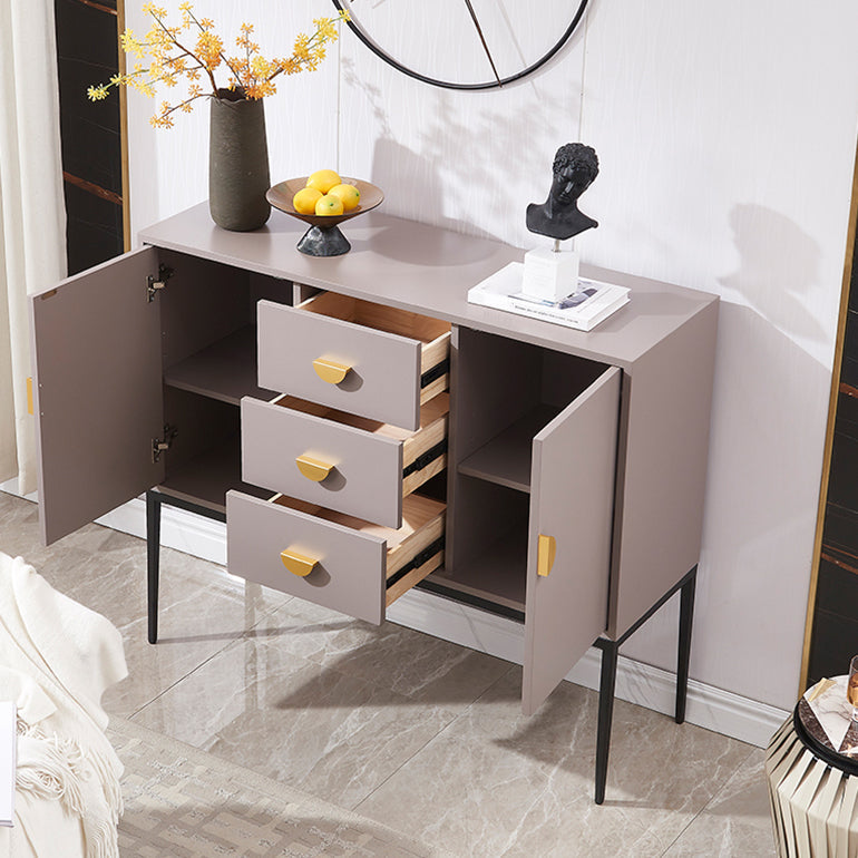 3-Drawer Engineered Wood Sideboard Glam Cabinets Credenza for Living Room Clearhalo 'buffet_sideboard' 'Buffets & Sideboards' 'furn' 'furn_buffet_sideboard' 'Furniture' 'furniture_buffet_sideboard' 'Kitchen & Dining Furniture' 4993725