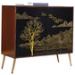 Modern Birch Wood Sideboard Simple Cabinets Dining Server for Living Room 39"L x 16"W x 35"H Gold-Black Clearhalo 'buffet_sideboard' 'Buffets & Sideboards' 'furn' 'furn_buffet_sideboard' 'Furniture' 'furniture_buffet_sideboard' 'Kitchen & Dining Furniture' 4993731