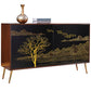 Modern Birch Wood Sideboard Simple Cabinets Dining Server for Living Room 59"L x 16"W x 35"H Gold-Black Clearhalo 'buffet_sideboard' 'Buffets & Sideboards' 'furn' 'furn_buffet_sideboard' 'Furniture' 'furniture_buffet_sideboard' 'Kitchen & Dining Furniture' 4993733