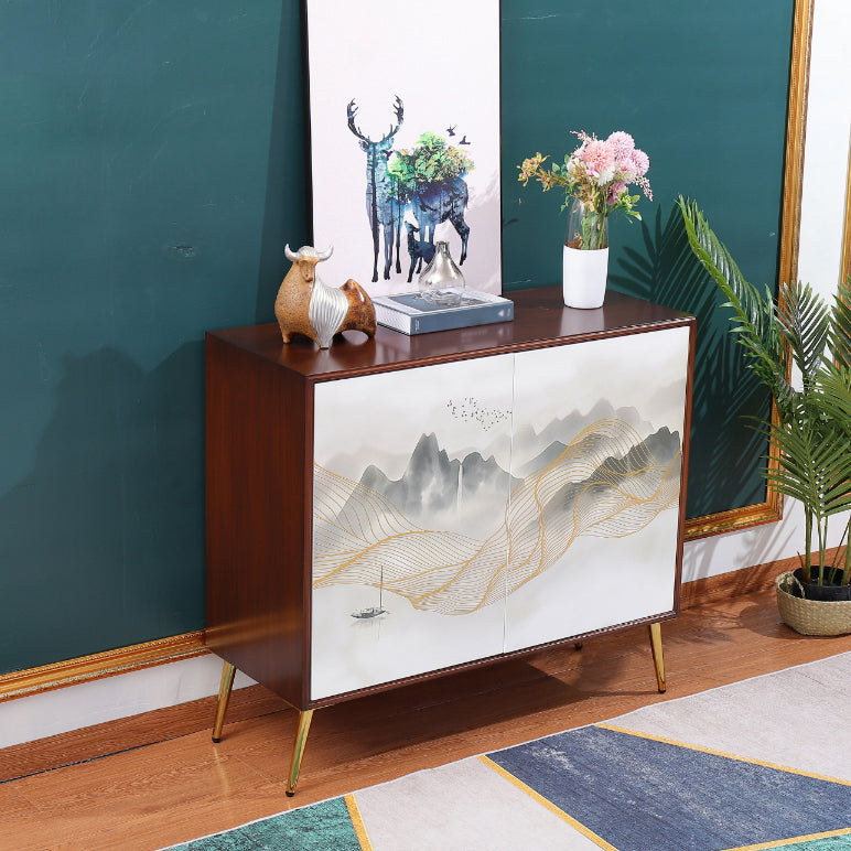 Modern Birch Wood Sideboard Simple Cabinets Dining Server for Living Room 39"L x 16"W x 35"H White Clearhalo 'buffet_sideboard' 'Buffets & Sideboards' 'furn' 'furn_buffet_sideboard' 'Furniture' 'furniture_buffet_sideboard' 'Kitchen & Dining Furniture' 4993740