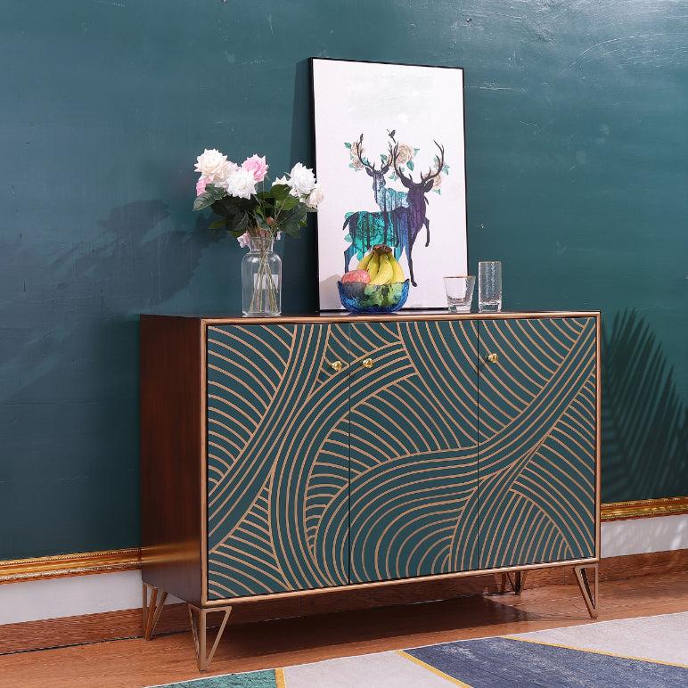 Modern Birch Wood Sideboard Simple Cabinets Dining Server for Living Room 47"L x 16"W x 35"H Light Gold Clearhalo 'buffet_sideboard' 'Buffets & Sideboards' 'furn' 'furn_buffet_sideboard' 'Furniture' 'furniture_buffet_sideboard' 'Kitchen & Dining Furniture' 4993747