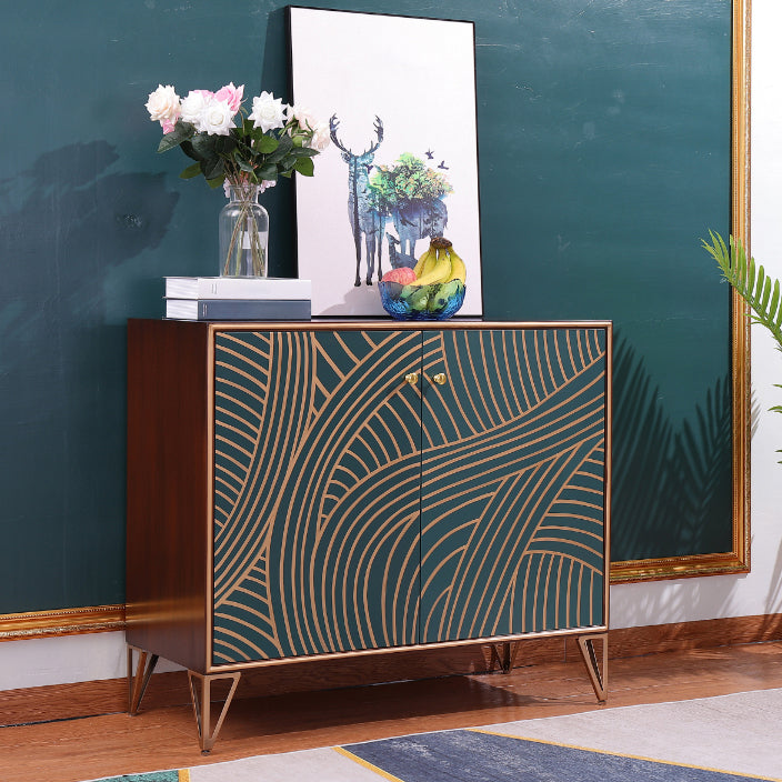 Modern Birch Wood Sideboard Simple Cabinets Dining Server for Living Room 39"L x 16"W x 35"H Light Gold Clearhalo 'buffet_sideboard' 'Buffets & Sideboards' 'furn' 'furn_buffet_sideboard' 'Furniture' 'furniture_buffet_sideboard' 'Kitchen & Dining Furniture' 4993748