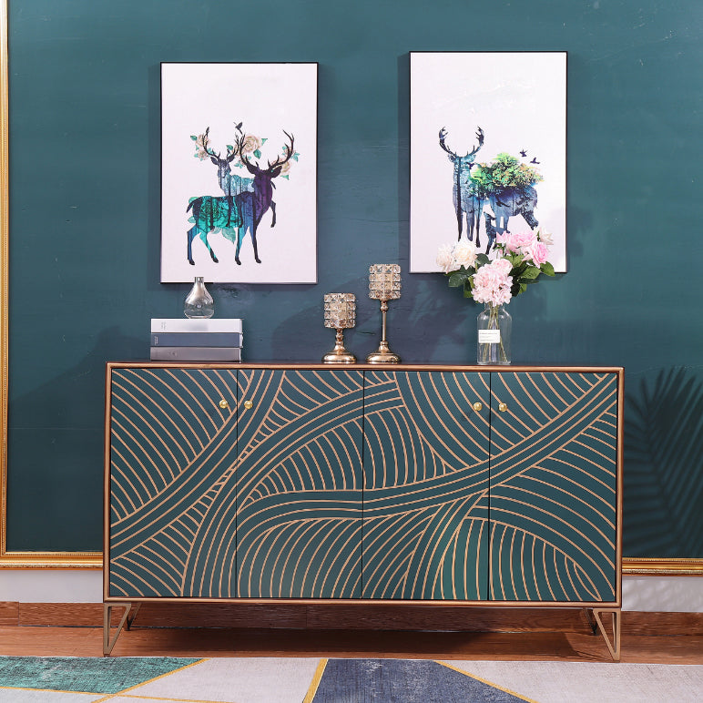 Modern Birch Wood Sideboard Simple Cabinets Dining Server for Living Room 59"L x 16"W x 35"H Light Gold Clearhalo 'buffet_sideboard' 'Buffets & Sideboards' 'furn' 'furn_buffet_sideboard' 'Furniture' 'furniture_buffet_sideboard' 'Kitchen & Dining Furniture' 4993749