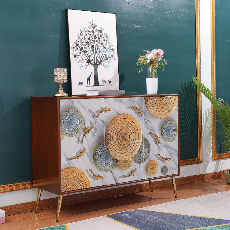 Modern Birch Wood Sideboard Simple Cabinets Dining Server for Living Room 47"L x 16"W x 35"H Gold Clearhalo 'buffet_sideboard' 'Buffets & Sideboards' 'furn' 'furn_buffet_sideboard' 'Furniture' 'furniture_buffet_sideboard' 'Kitchen & Dining Furniture' 4993751