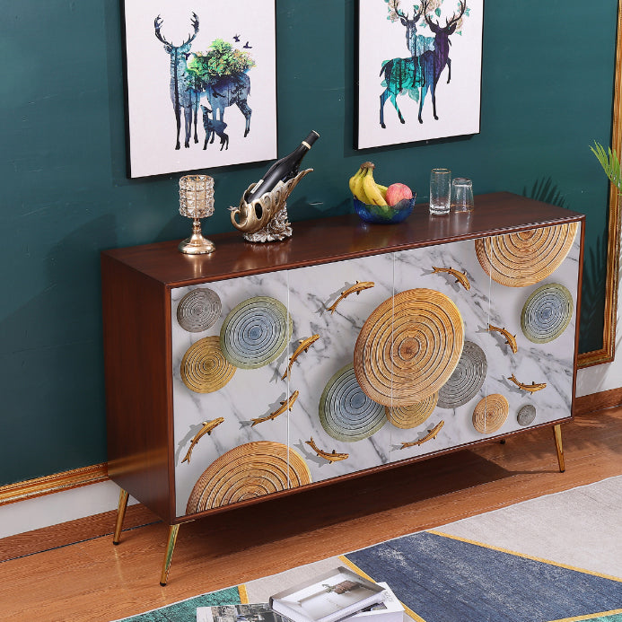 Modern Birch Wood Sideboard Simple Cabinets Dining Server for Living Room 59"L x 16"W x 35"H Gold Clearhalo 'buffet_sideboard' 'Buffets & Sideboards' 'furn' 'furn_buffet_sideboard' 'Furniture' 'furniture_buffet_sideboard' 'Kitchen & Dining Furniture' 4993752