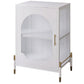 Glass Door Iron Sideboard Modern Server Cabinet with Storage for Living Room 21"L x 14"W x 29"H Textured White Clearhalo 'buffet_sideboard' 'Buffets & Sideboards' 'furn' 'furn_buffet_sideboard' 'Furniture' 'furniture_buffet_sideboard' 'Kitchen & Dining Furniture' 4993761