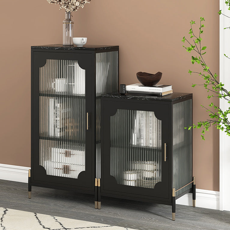 Glass Door Iron Sideboard Modern Server Cabinet with Storage for Living Room Clearhalo 'buffet_sideboard' 'Buffets & Sideboards' 'furn' 'furn_buffet_sideboard' 'Furniture' 'furniture_buffet_sideboard' 'Kitchen & Dining Furniture' 4993764