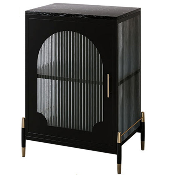 Glass Door Iron Sideboard Modern Server Cabinet with Storage for Living Room Clearhalo 'buffet_sideboard' 'Buffets & Sideboards' 'furn' 'furn_buffet_sideboard' 'Furniture' 'furniture_buffet_sideboard' 'Kitchen & Dining Furniture' 4993771