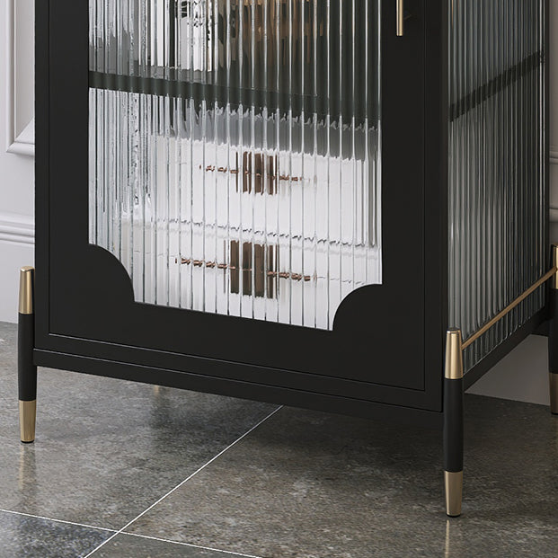 Glass Door Iron Sideboard Modern Server Cabinet with Storage for Living Room Clearhalo 'buffet_sideboard' 'Buffets & Sideboards' 'furn' 'furn_buffet_sideboard' 'Furniture' 'furniture_buffet_sideboard' 'Kitchen & Dining Furniture' 4993775