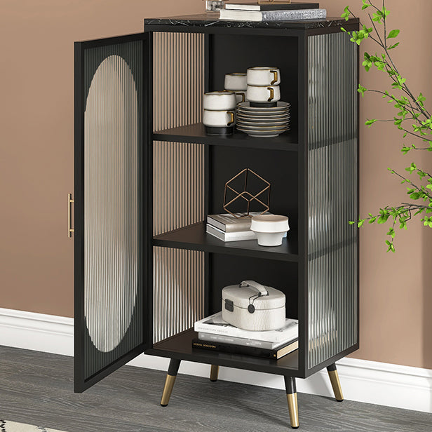 Glass Door Iron Sideboard Modern Server Cabinet with Storage for Living Room Clearhalo 'buffet_sideboard' 'Buffets & Sideboards' 'furn' 'furn_buffet_sideboard' 'Furniture' 'furniture_buffet_sideboard' 'Kitchen & Dining Furniture' 4993780