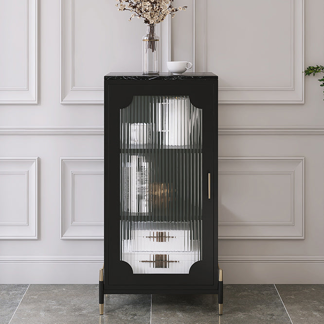 Glass Door Iron Sideboard Modern Server Cabinet with Storage for Living Room Clearhalo 'buffet_sideboard' 'Buffets & Sideboards' 'furn' 'furn_buffet_sideboard' 'Furniture' 'furniture_buffet_sideboard' 'Kitchen & Dining Furniture' 4993782