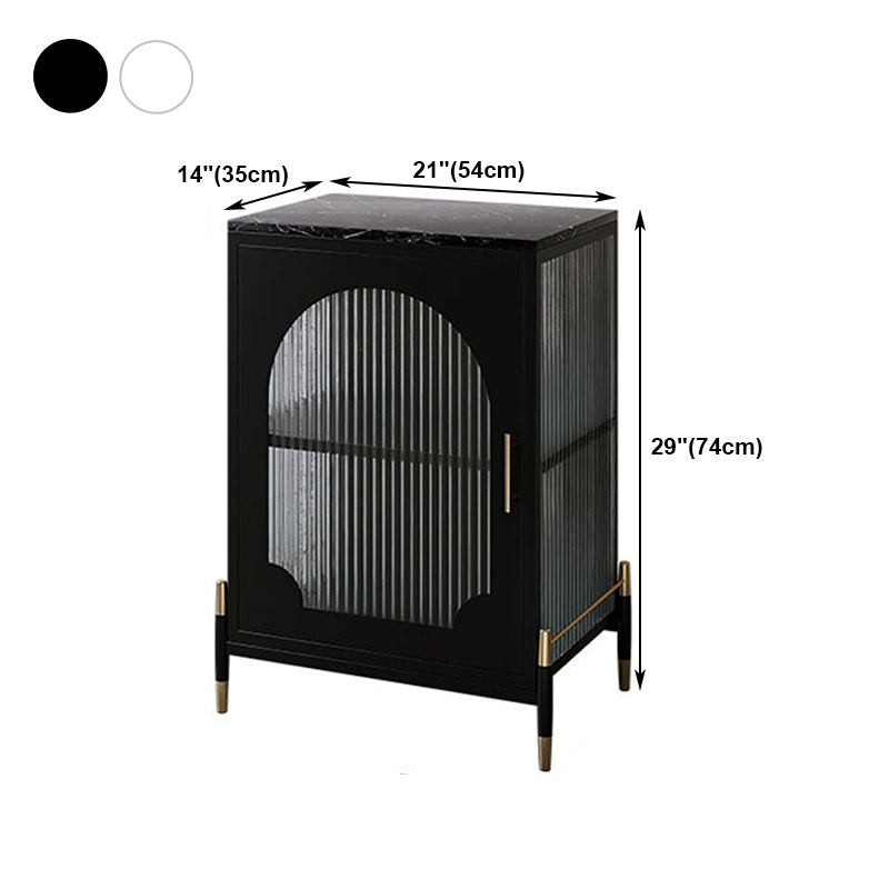 Glass Door Iron Sideboard Modern Server Cabinet with Storage for Living Room Clearhalo 'buffet_sideboard' 'Buffets & Sideboards' 'furn' 'furn_buffet_sideboard' 'Furniture' 'furniture_buffet_sideboard' 'Kitchen & Dining Furniture' 4993786