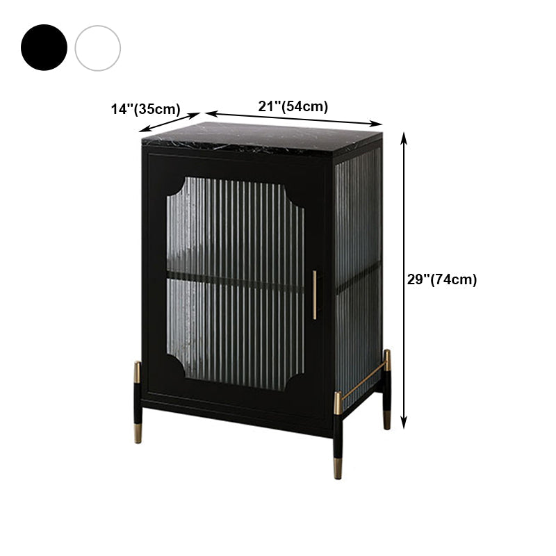 Glass Door Iron Sideboard Modern Server Cabinet with Storage for Living Room Clearhalo 'buffet_sideboard' 'Buffets & Sideboards' 'furn' 'furn_buffet_sideboard' 'Furniture' 'furniture_buffet_sideboard' 'Kitchen & Dining Furniture' 4993788