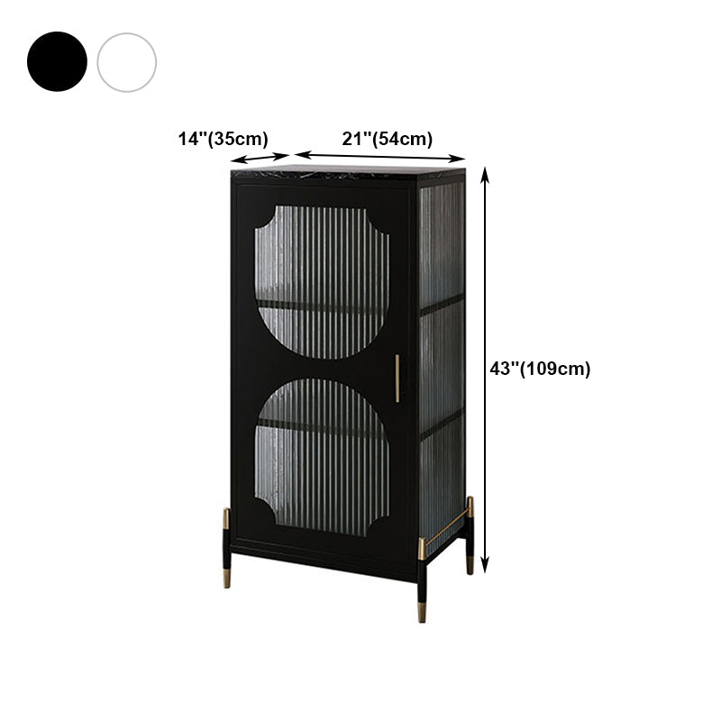 Glass Door Iron Sideboard Modern Server Cabinet with Storage for Living Room Clearhalo 'buffet_sideboard' 'Buffets & Sideboards' 'furn' 'furn_buffet_sideboard' 'Furniture' 'furniture_buffet_sideboard' 'Kitchen & Dining Furniture' 4993789
